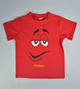 Áo sơ sinh tay ngắn in hình IQ Baby bé trai (màu đỏ)