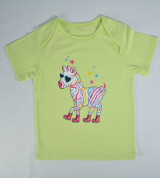 Áo sơ sinh tay ngắn cổ chồm IQ Baby bé gái (màu xanh)