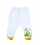 Quần sơ sinh đáy nem trắng in bo Babymommy QLD0025