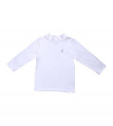 Áo thun sơ sinh cổ 3 phân La Pomme TL021 (trắng)