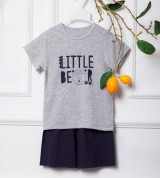 Bộ cộc tay sơ sinh Little Bear La Pomme SS103 (ghi)