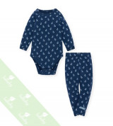 Body cộc kèm quần dài sơ sinh Lullaby NH15-18 (Xanh Navy)