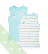 Áo sát nách vai chồm sơ sinh Lullaby NH25-17 (xanh)