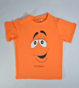 Áo sơ sinh tay ngắn in hình IQ Baby bé trai (màu cam)