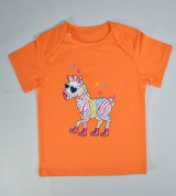 Áo sơ sinh tay ngắn cổ chồm IQ Baby bé gái (màu cam)