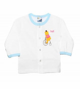 Áo sơ sinh cúc giữa Baby Mommy ALD0018 (trắng viền màu)