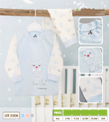 Bộ sơ sinh dài tay cài vai họa tiết bóng đèn Uala UR3306