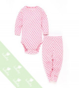 Body cộc kèm quần dài sơ sinh Lullaby NH15-18 (màu hồng)