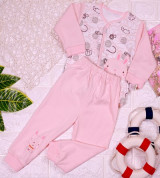 Bộ sơ sinh dài tay cúc giữa in hình thỏ QM1042 (3-18M)