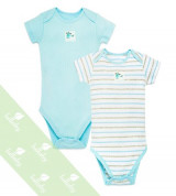 Set 02 body sơ sinh cộc tay Lullaby vai chồm (màu xanh)