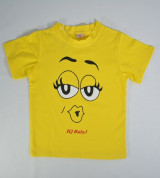 Áo sơ sinh tay ngắn in hình IQ Baby bé trai (màu vàng)