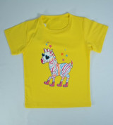 Áo sơ sinh tay ngắn cổ tròn IQ Baby bé gái (màu vàng)