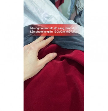 Vải Nhung budanh ko giãn đứng phom 130k/2m khổ 1,5