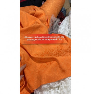 Gấm Vân hoa chỉ màu xám giãn nhẹ 160k/4m khổ 1,5