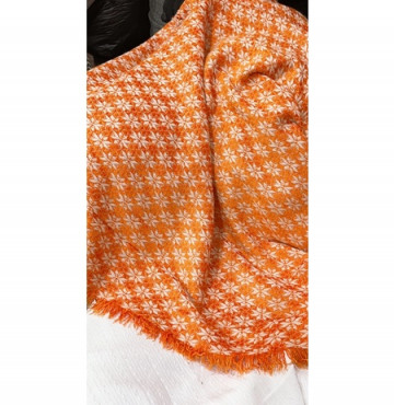 Vải tweed phối nhung cam 165k/2m khổ 1,5m