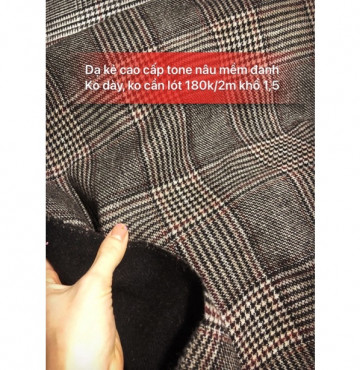 dạ ép lông cừu ko bóc tách sale 180k/2m khổ 1,5