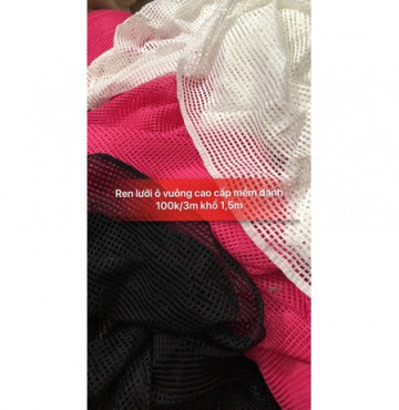 Vải ren lưới ô vuông cao cấp 40k/m khổ 1,2