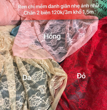 Ren nhũ cao cấp 120k/3m khổ 1,5m chân 2 biên giãn nhẹ