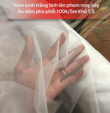 Voan kính trắng 100k/5m khổ 1,5m