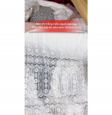 Ren chỉ mềm trắng đanh xịn mịn 160k/4m khổ 1,5