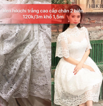 Ren hikichi cao cấp màu trắng 120k/3mx1,5m chân 2 biên