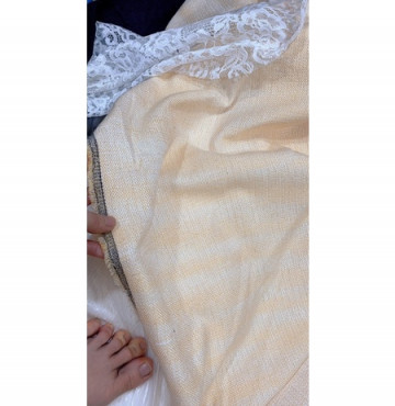 Dạ tweed cao cấp trắng pha vàng mềm đanh đẹp 180k/2m khổ 1,5