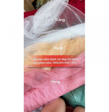 Lưới nhũ cao cấp mềm đanh đẹp 100k/5m khổ 1,6