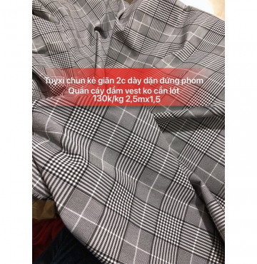 Vải tuyxi kẻ 130k/kg 2,5mx1,5