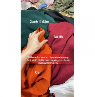 Dạ tweed chéo cao cấp 160k/2m khổ 1,5