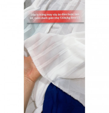 Vải dập ly trắng 140k/kg đc 5m khổ 1,5