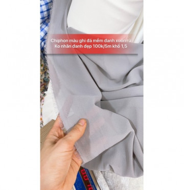 Chiphon màu ghi mềm xuôn đẹp 100k/5m khổ 1,5