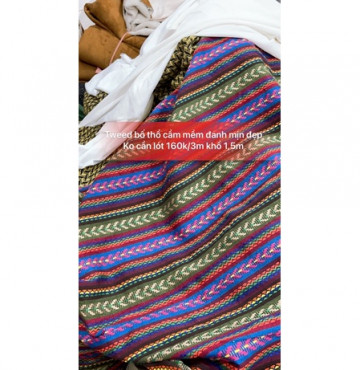 Vải tweed bố thổ Cẩm mềm đanh 160k/3m khổ 1,5
