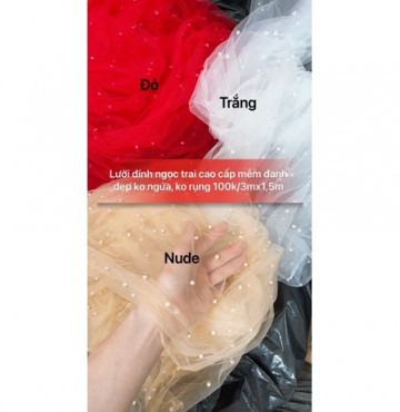 Vải lưới đính Ngọc cao cấp 100k/3m khổ 1,5