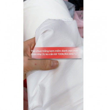 Thô chun trắng kem mềm đẹp 100k/4m khổ 1,2