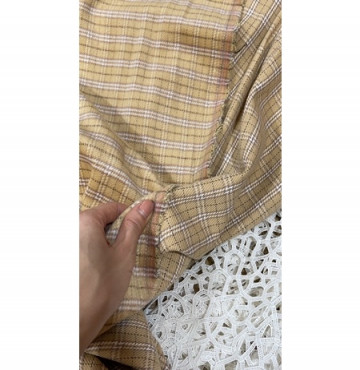 Dạ tweed caro vàng mềm mướt đẹp 185k/2m khổ 1,5m