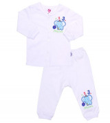 Bộ quần áo sơ sinh Lovemom cúc giữa (màu trắng)