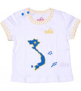 Áo sơ sinh Bieber bé trai (cộc, trắng)