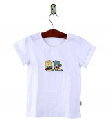 Áo sơ sinh Lullaby cộc tay cài vai (màu trắng)