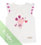 Áo sơ sinh tay bèo Lullaby bé gái (màu trắng)