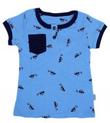 Áo sơ sinh cộc tay Lullaby bổ nẹp bé trai (màu xanh)