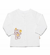 Áo sơ sinh Lullaby cúc giữa cổ 2 phân (trắng)