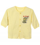 Áo sơ sinh Dokma cúc giữa tay bo (màu vàng)