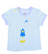 Áo sơ sinh Bieber cài vai (cộc tay, màu xanh)