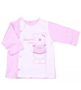 Áo sơ sinh MioMio cúc lệch hình gấu (hồng)