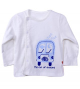 Áo sơ sinh Tomkid khuy lệch bé trai in hình ô tô