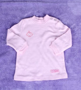 Áo sơ sinh Lullaby cổ lọ cài vai (màu hồng)