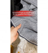 Dạ tweed kim tuyến xanh đen phối trắng 175k/2,5m khổ 1,5