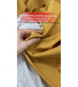 Tweed mỏng hè vàng mơ giãn nhẹ 160k/4m khổ 1,2
