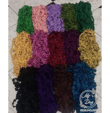 [Nhiều màu] Ren chỉ cúc lỗ 1F (Dây dài 13,5 mét) - Nhóm màu tối