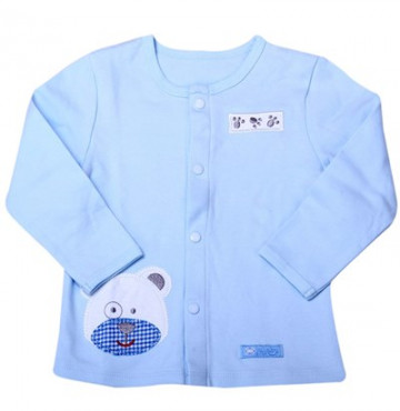 Áo sơ sinh Lullaby nẹp thẳng hình gấu màu